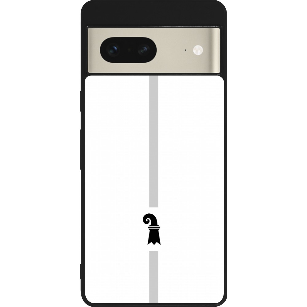 Coque Google Pixel 7 - Silicone rigide noir Canton BS blanc