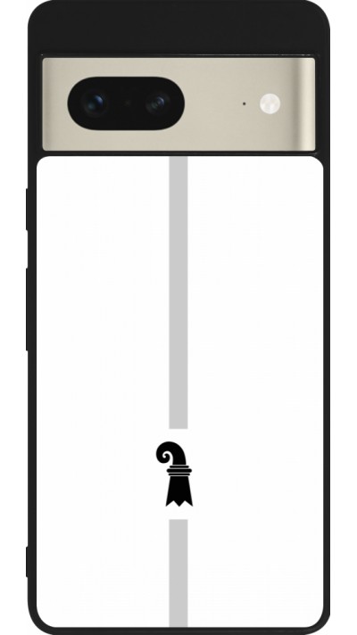 Coque Google Pixel 7 - Silicone rigide noir Canton BS blanc