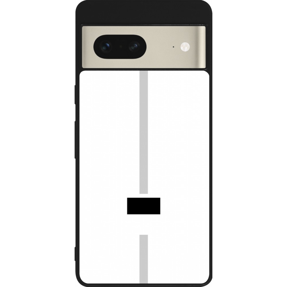Coque Google Pixel 7 - Silicone rigide noir Canton FR blanc