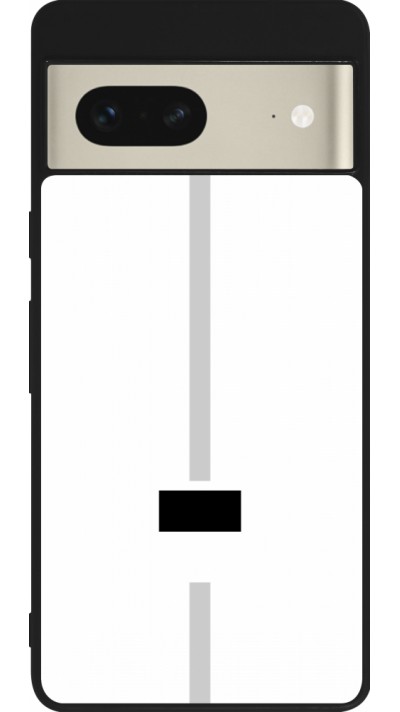 Coque Google Pixel 7 - Silicone rigide noir Canton FR blanc