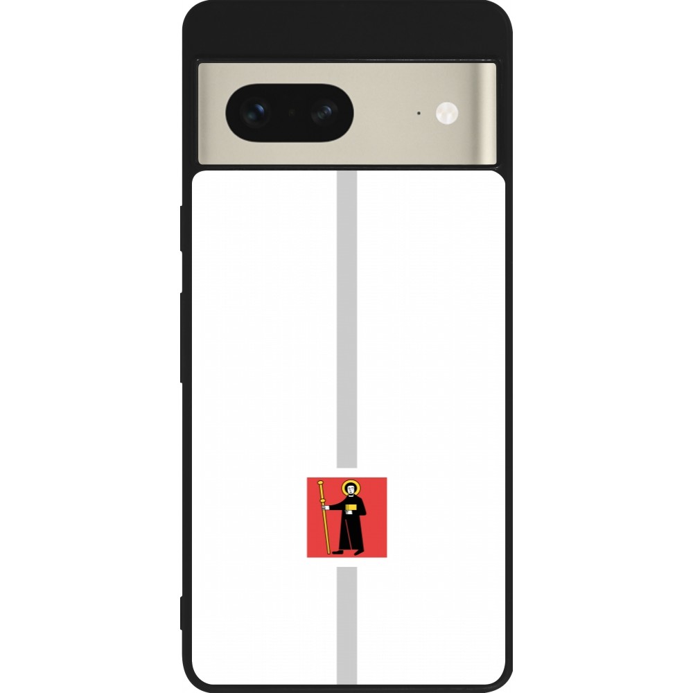 Coque Google Pixel 7 - Silicone rigide noir Canton GL blanc