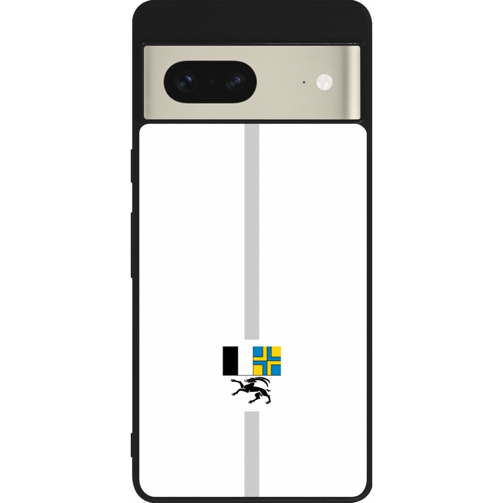 Coque Google Pixel 7 - Silicone rigide noir Canton GR blanc