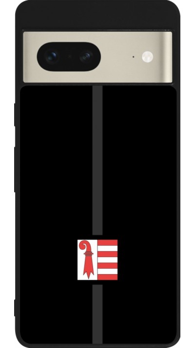 Coque Google Pixel 7 - Silicone rigide noir Canton JU noir