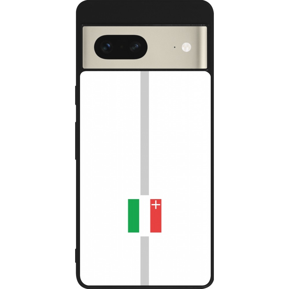 Coque Google Pixel 7 - Silicone rigide noir Canton NE blanc