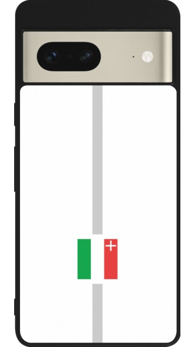 Coque Google Pixel 7 - Silicone rigide noir Canton NE blanc
