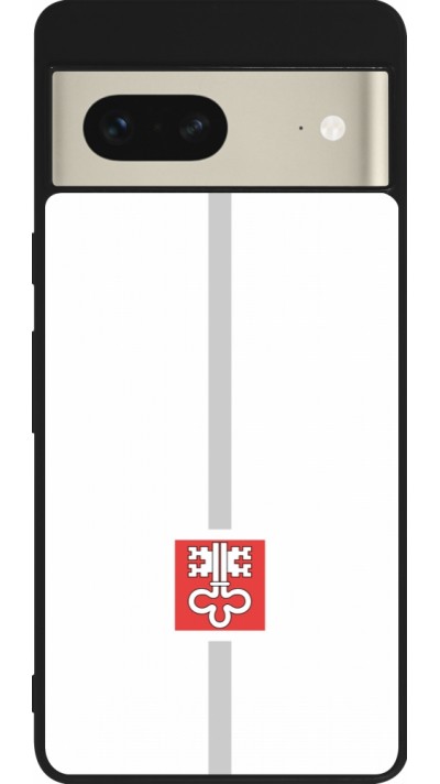 Coque Google Pixel 7 - Silicone rigide noir Canton NW blanc