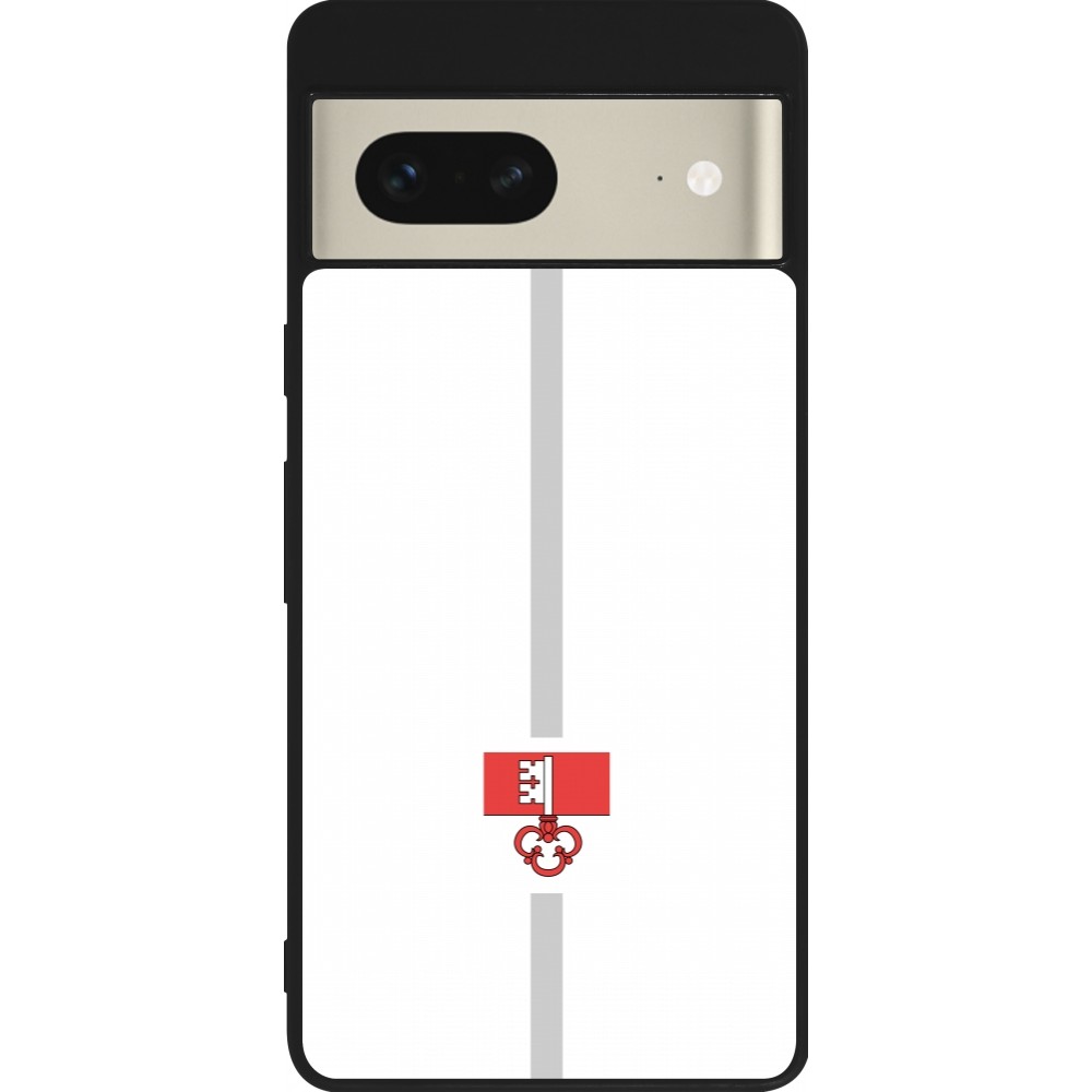 Coque Google Pixel 7 - Silicone rigide noir Canton OW blanc