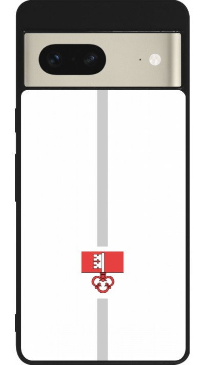 Coque Google Pixel 7 - Silicone rigide noir Canton OW blanc