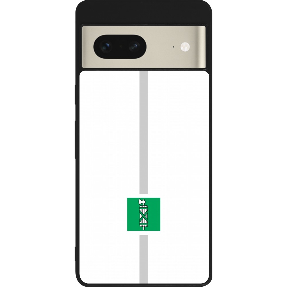 Coque Google Pixel 7 - Silicone rigide noir Canton SG blanc