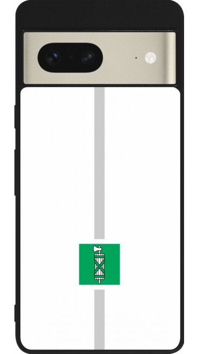 Coque Google Pixel 7 - Silicone rigide noir Canton SG blanc