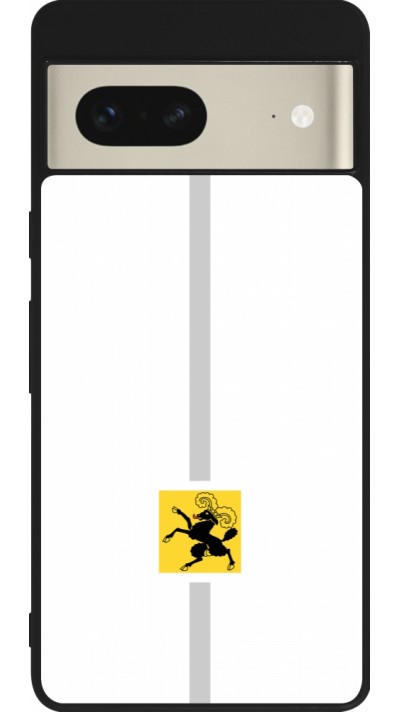 Coque Google Pixel 7 - Silicone rigide noir Canton SH blanc