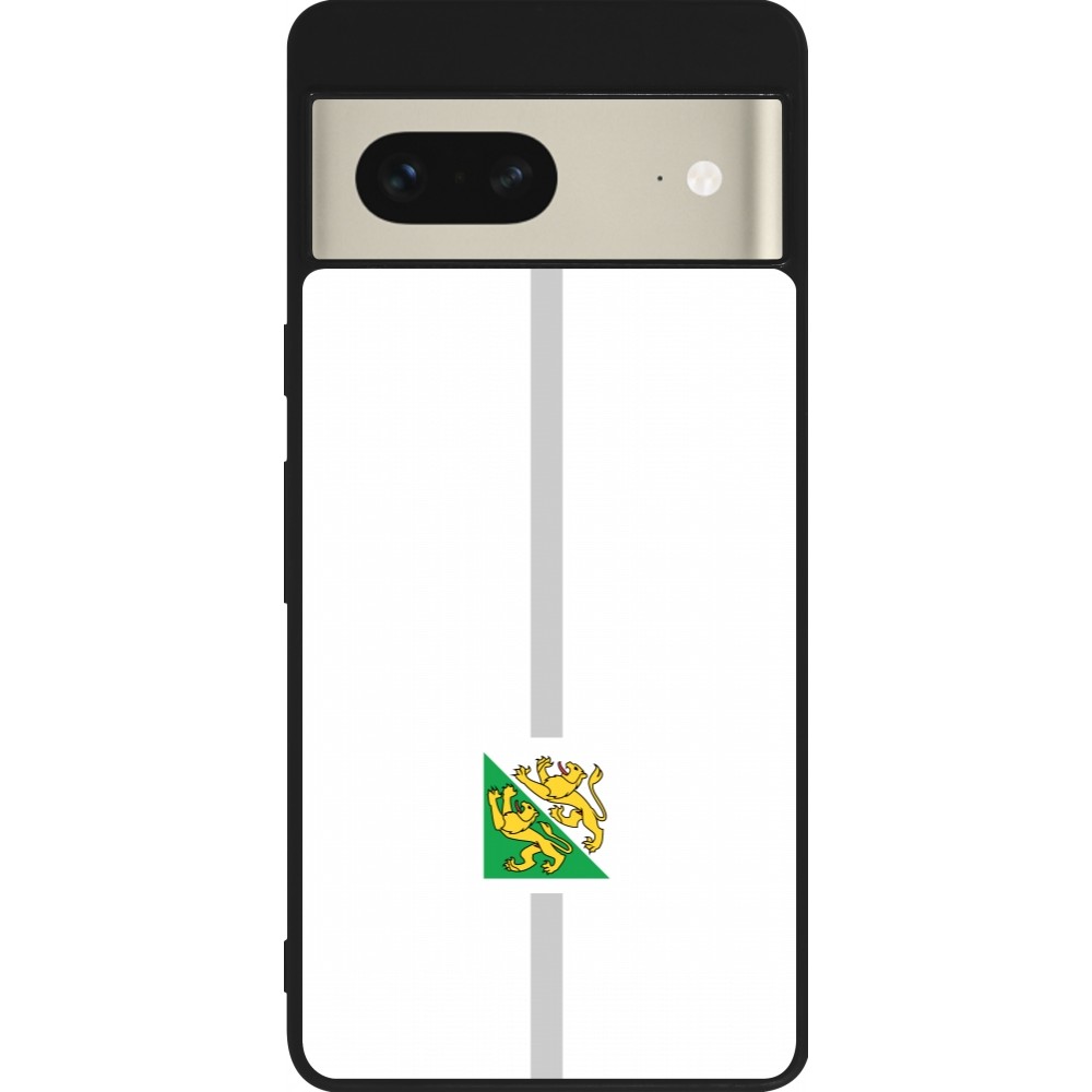 Coque Google Pixel 7 - Silicone rigide noir Canton TG blanc