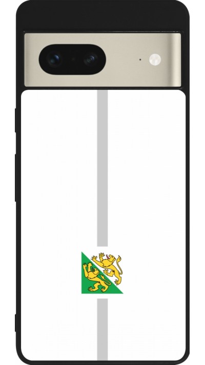 Coque Google Pixel 7 - Silicone rigide noir Canton TG blanc