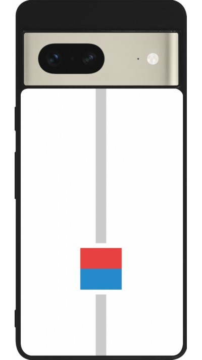 Coque Google Pixel 7 - Silicone rigide noir Canton TI blanc