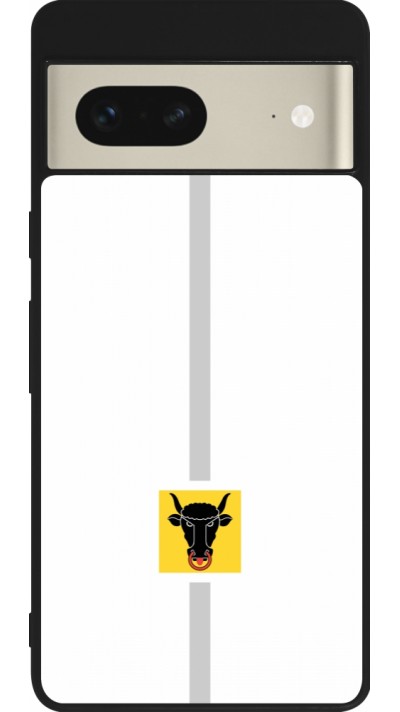 Coque Google Pixel 7 - Silicone rigide noir Canton UR blanc
