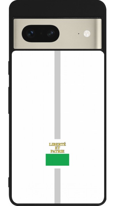 Coque Google Pixel 7 - Silicone rigide noir Canton VD blanc