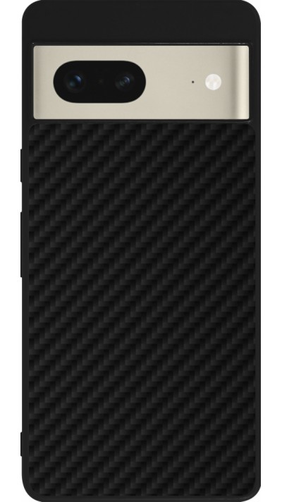 Coque Google Pixel 7 - Silicone rigide noir Carbon Basic