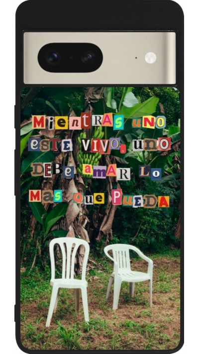 Google Pixel 7 Case Hülle - Silikon schwarz Chairs DTMF