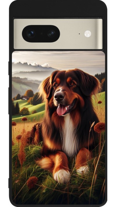 Google Pixel 7 Case Hülle - Silikon schwarz Hund Land Schweiz
