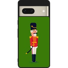 Coque Google Pixel 7 - Silicone rigide noir Christmas 25 Nutcracker Green