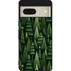 Coque Google Pixel 7 - Silicone rigide noir Christmas 25 Pattern Xmas Tree