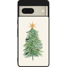 Coque Google Pixel 7 - Silicone rigide noir Christmas 25 Sketch Tree