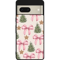 Google Pixel 7 Case Hülle - Silikon schwarz Christmas 25 Vintage Ribbons