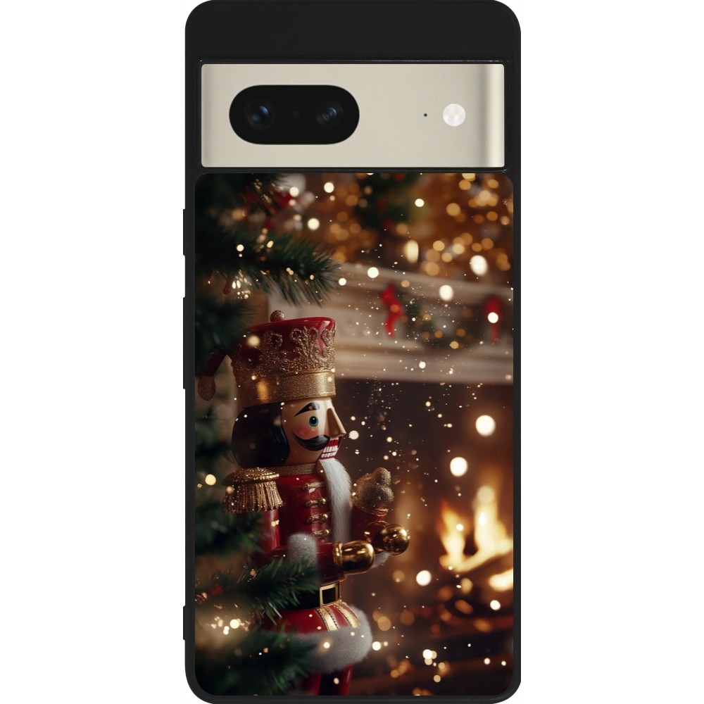 Coque Google Pixel 7 - Silicone rigide noir Christmas 25 Xmas Nutcracker