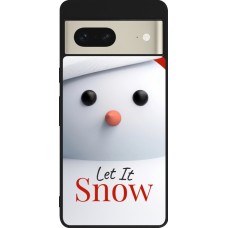 Coque Google Pixel 7 - Silicone rigide noir Christmas 25 Xmas Snowman