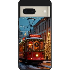Coque Google Pixel 7 - Silicone rigide noir Christmas 25 Xmas Train