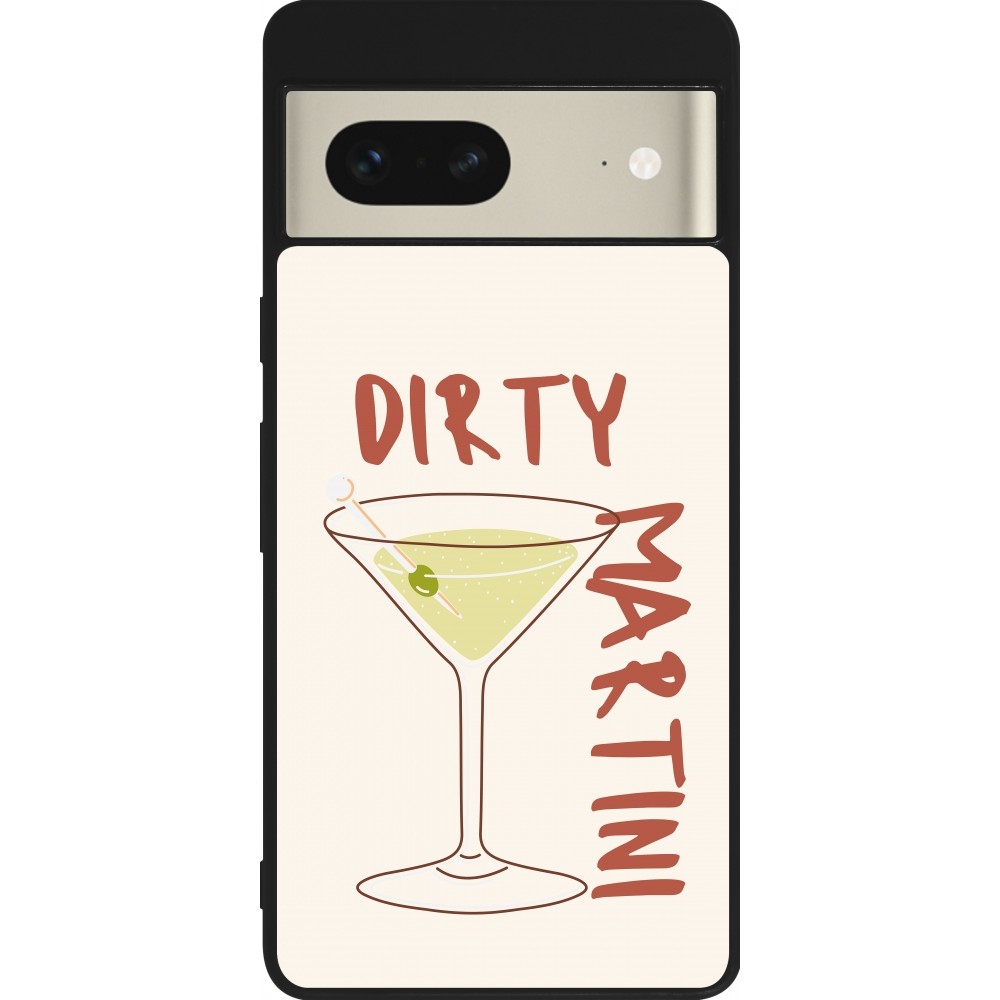 Coque Google Pixel 7 - Silicone rigide noir Cocktail Dirty Martini