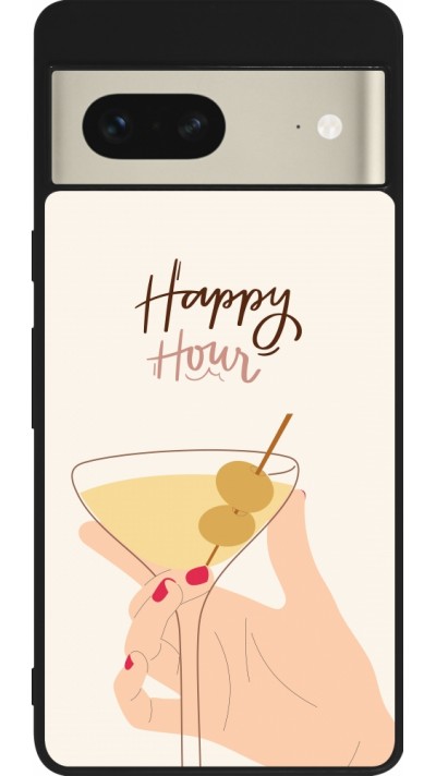 Coque Google Pixel 7 - Silicone rigide noir Cocktail Happy Hour