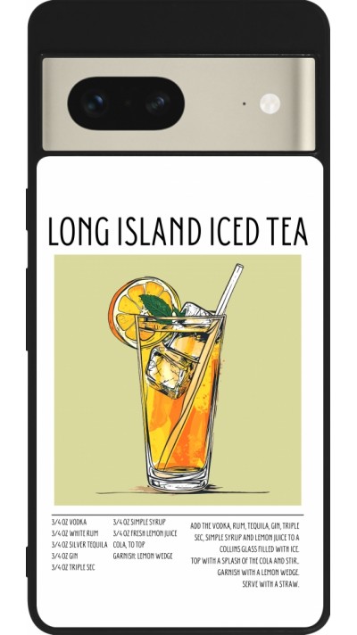 Coque Google Pixel 7 - Silicone rigide noir Cocktail recette Long Island Ice Tea