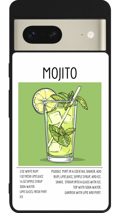 Google Pixel 7 Case Hülle - Silikon schwarz Cocktail Rezept Mojito