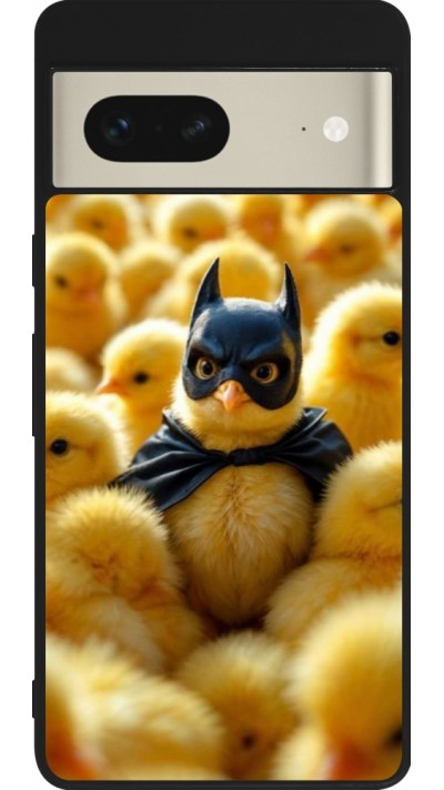 Coque Google Pixel 7 - Silicone rigide noir Easter 2026 Chicken Batman