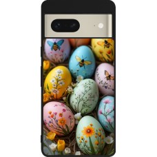 Coque Google Pixel 7 - Silicone rigide noir Easter 2026 Eggs with bees
