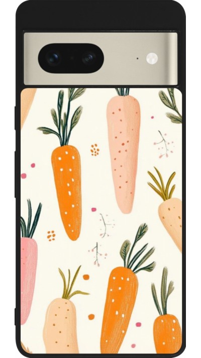 Coque Google Pixel 7 - Silicone rigide noir Easter 2026 Illustration carrots