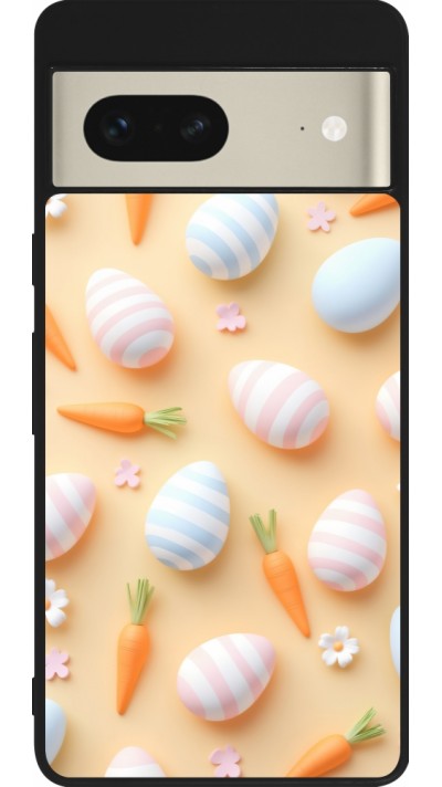 Coque Google Pixel 7 - Silicone rigide noir Easter 2026 Pattern Easter