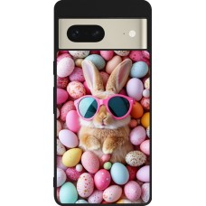 Coque Google Pixel 7 - Silicone rigide noir Easter 2026 Rabbit fun