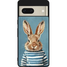 Coque Google Pixel 7 - Silicone rigide noir Easter 2026 Rabbit navy