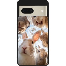 Coque Google Pixel 7 - Silicone rigide noir Easter 2026 Rabbits