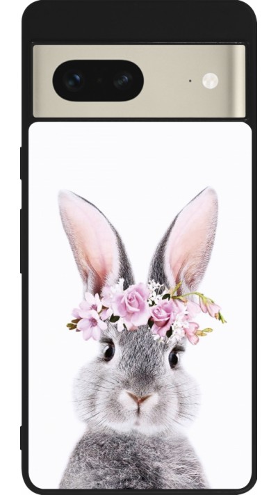 Coque Google Pixel 7 - Silicone rigide noir Easter 2023 flower bunny