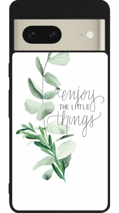 Coque Google Pixel 7 - Silicone rigide noir Enjoy the little things