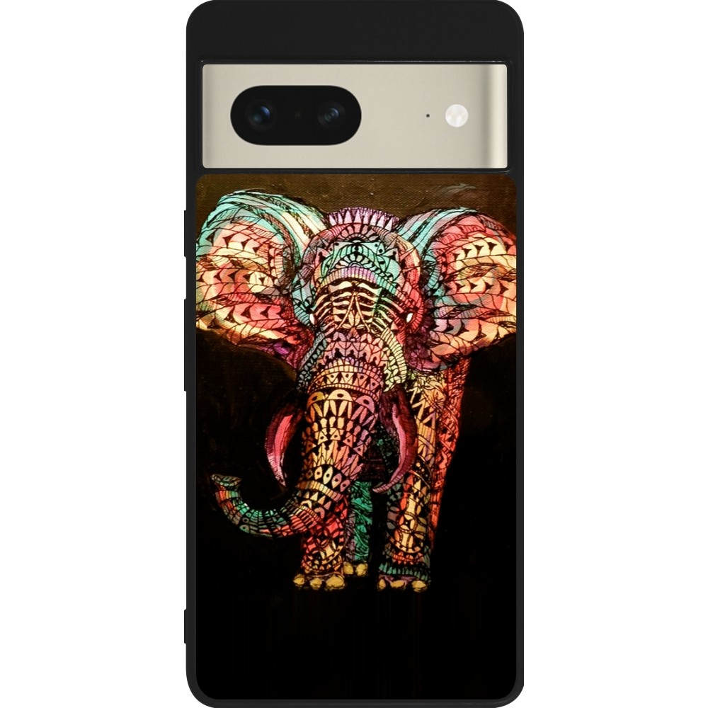 Coque Google Pixel 7 - Silicone rigide noir Elephant 02