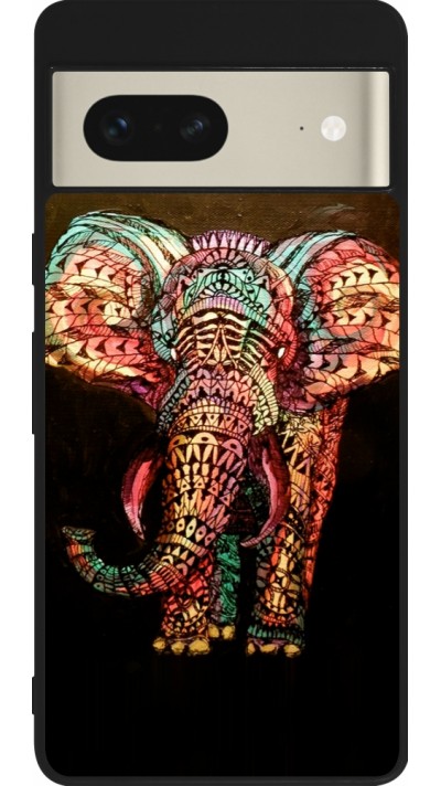 Google Pixel 7 Case Hülle - Silikon schwarz Elephant 02