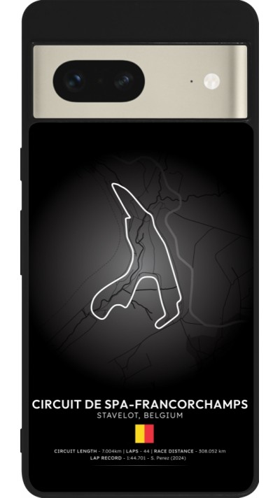 Coque Google Pixel 7 - Silicone rigide noir F1 Track 2025 Belgium