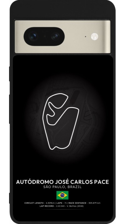 Coque Google Pixel 7 - Silicone rigide noir F1 Track 2025 Brazil