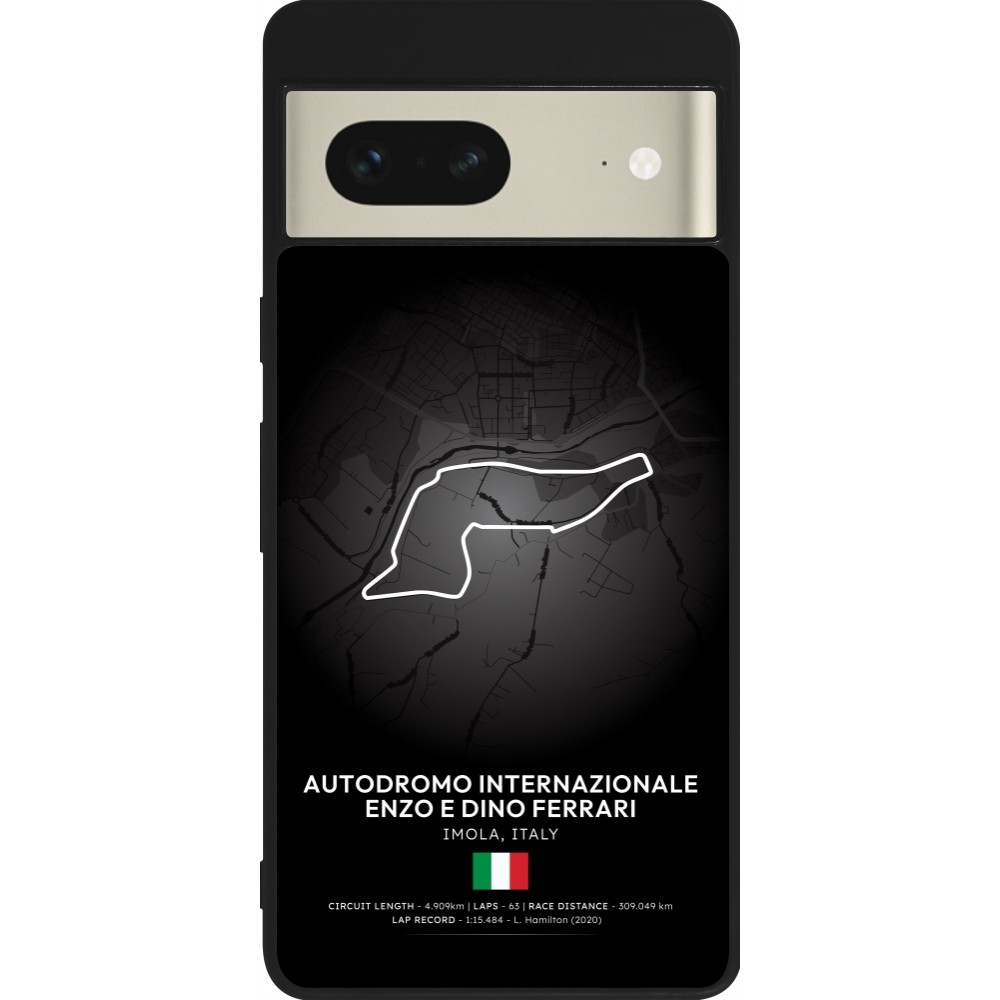 Coque Google Pixel 7 - Silicone rigide noir F1 Track 2025 Emilia-Rogmana