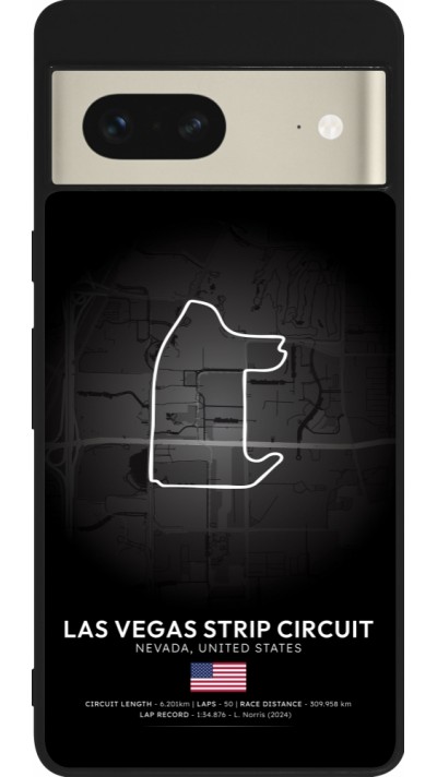 Coque Google Pixel 7 - Silicone rigide noir F1 Track 2025 Las Vegas