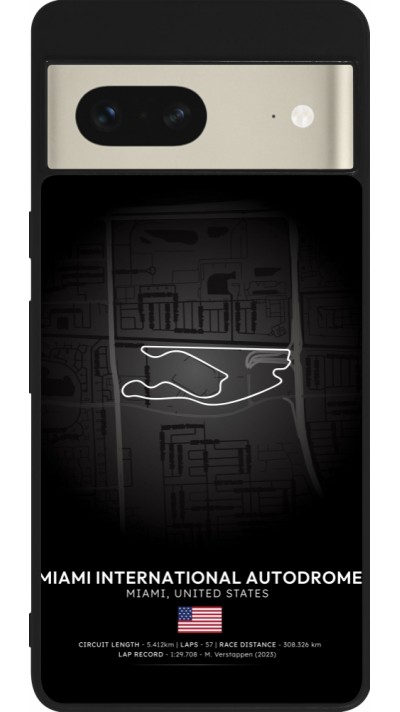 Coque Google Pixel 7 - Silicone rigide noir F1 Track 2025 Miami